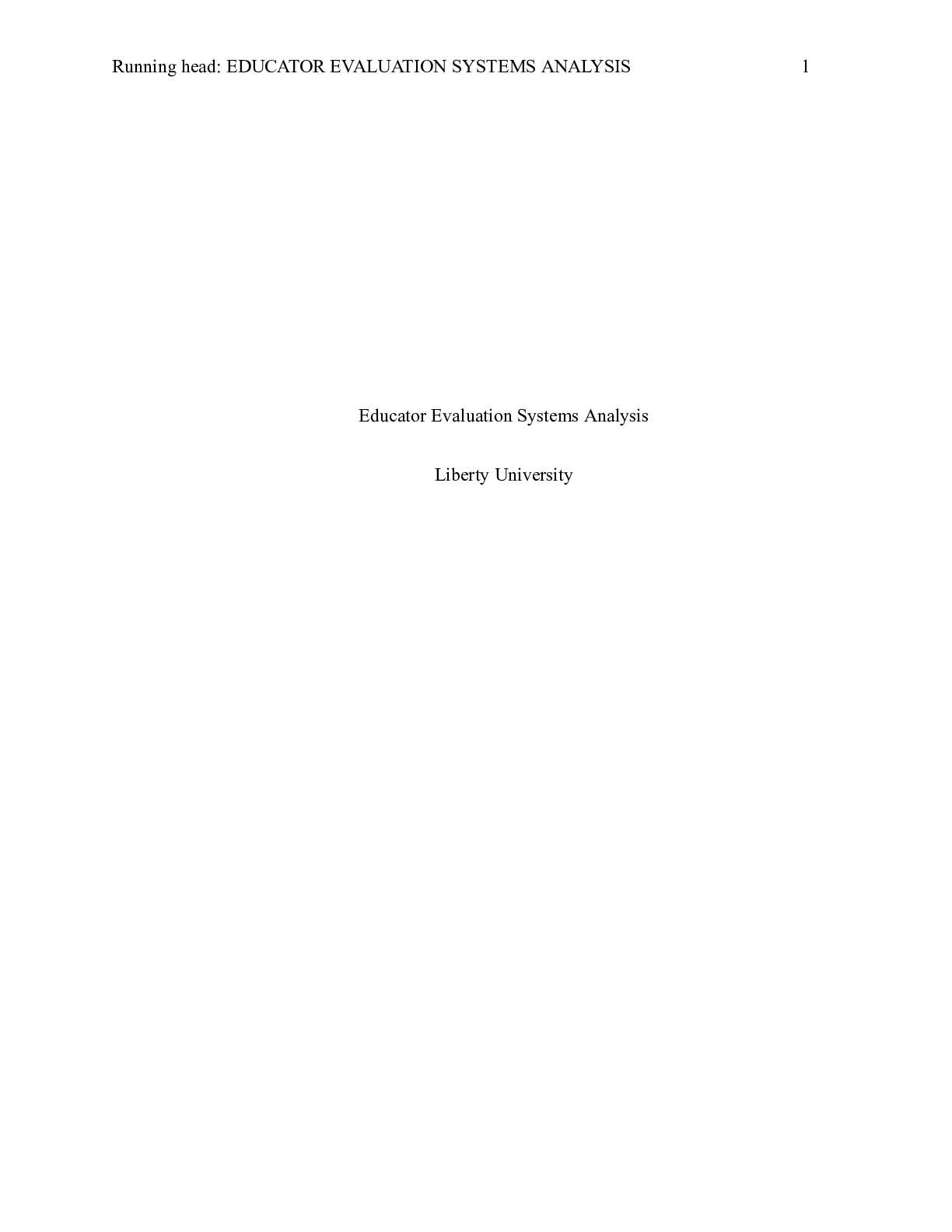 Preview image of Educator Evaluation Systems Analysis.docx    Educator Evaluation Systems Analysis   Libert document